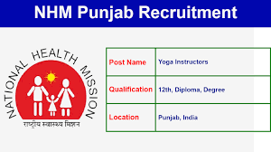Punjab NHM Yoga Instructor Online Form